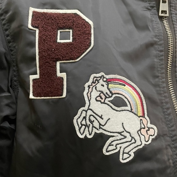 Pull & Bear Varsity jacket with colorful badges / M / NWOT - Picture 6 of 16